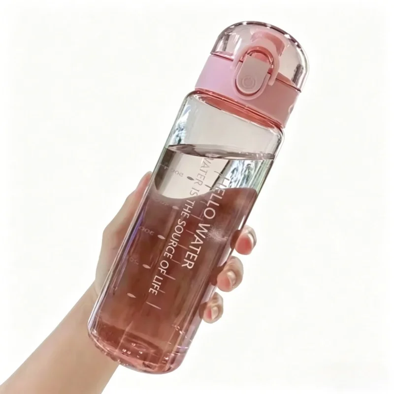 Sportliche Transparente Wasserflasche Tragbare Fitness-Reiseflasche Klare Auslaufsichere Trinkflasche Mattierte Flasche 780ml