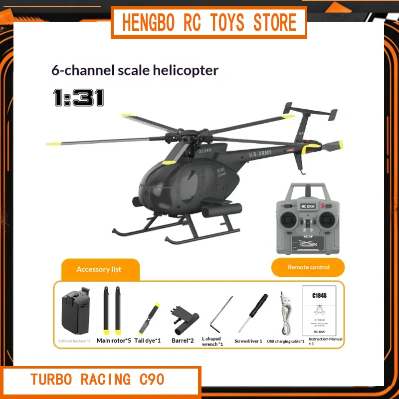 RC ERA RC Helicopter Model C184S with Optical Flow Positioning 6CH Brushless Simulation C184S Birdie Stunt RC Plane Toys Gifts