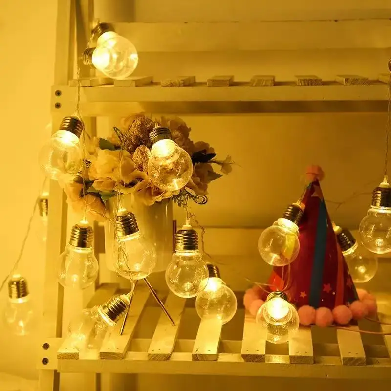 LED Globe String Lights Battery Operated, Transparent Bulb Fairy Lights for Bedroom Wedding Party Outdoor Garden Decoration