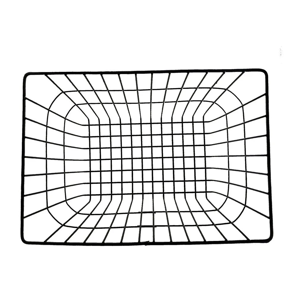 Front Handlebar Bike Basket Black Heavy Duty Iron Construction Foldable Large Capacity Easy Install No Tools Needed for Cycling