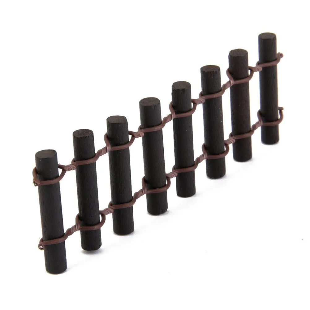 

Resin Mini Fence for Moss L 3x10cm Coffee Bonsai Gardening Props Realistic Shape Terrarium Accessory Garden Decorative