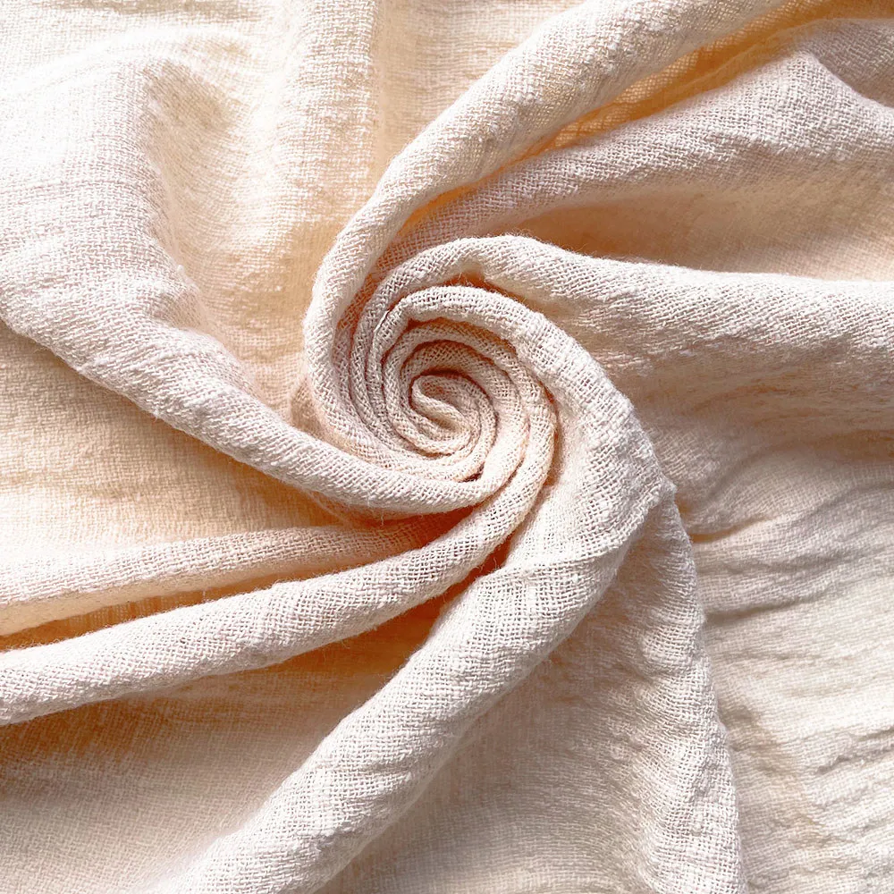 Organic Linen Cotton Crinkled Fabric for Sewing