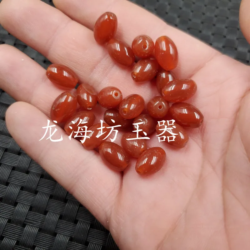 1pcLonghaifangDIYOrnament Accessories Red Agate Bead Scattered Beads Wholesale Carnelian Bead Necklace Woven Beads