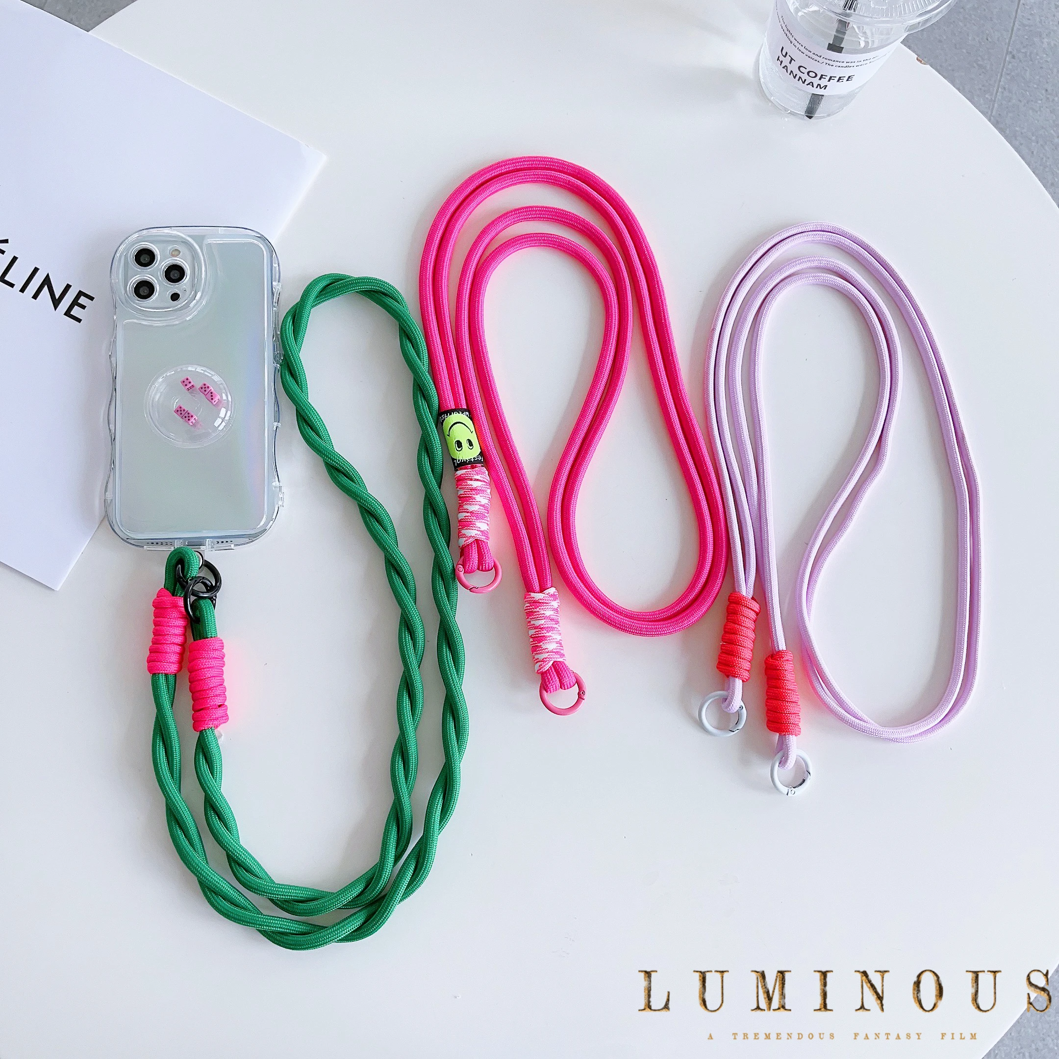 

New fashion creative mobile phone lanyard, smile good mood mobile phone crossbody rope, women's bag crossbody rope,