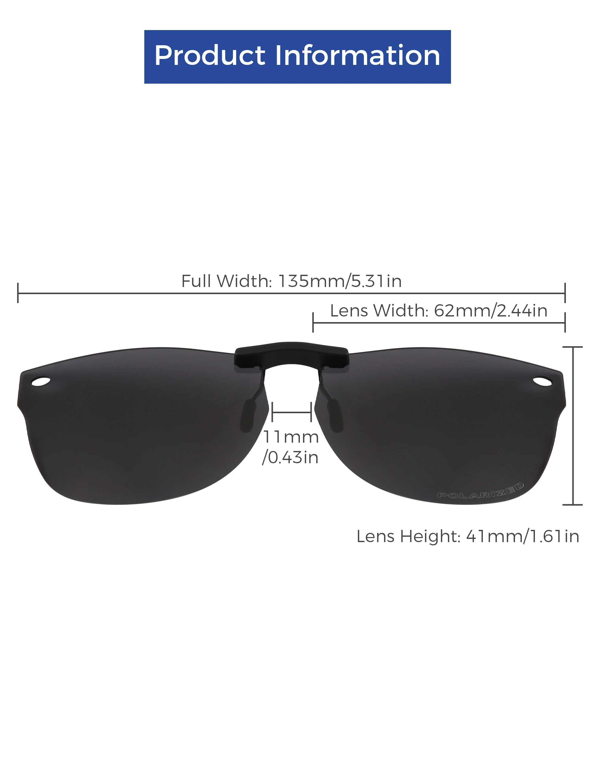 Rarayvix Polarized Clip-on Sunglasses Lenses Compatible with Ray-Ban RB5184F-52-18 UV Protection Sunglasses