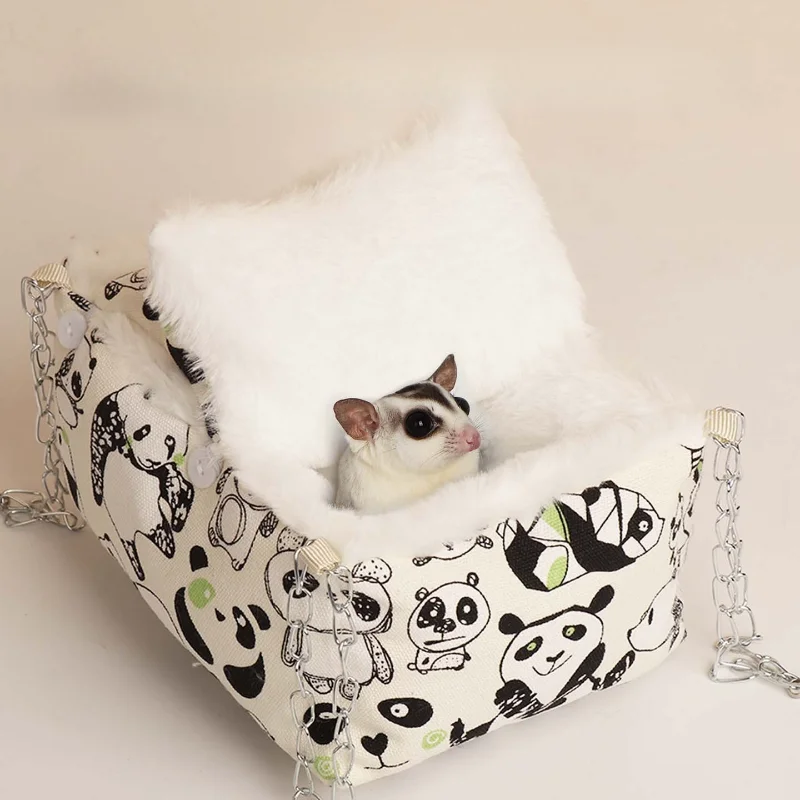 Warm Hamster Nest Winter Sugar Glider Squirrel Warm Cotton Nest Hammock Small Animal Shelter Pet Products Cages 1pcs