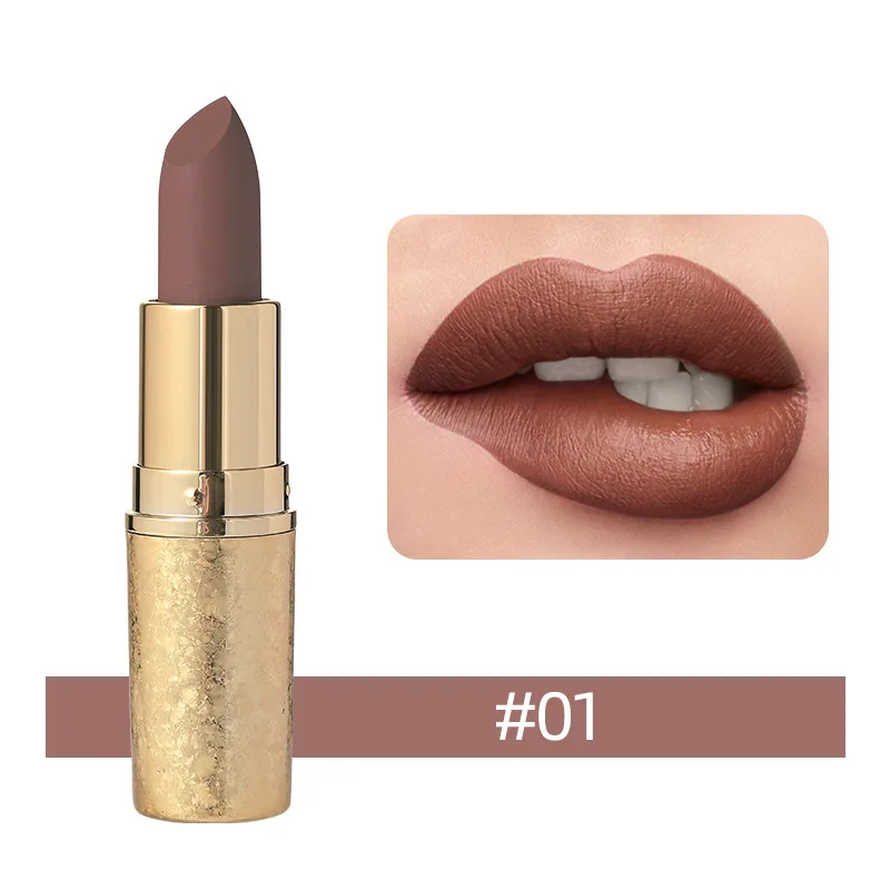 Matte Bullet Lipstick Nude 24h Long Lasting Waterproof Moisturizing Lip Stick Water Resistant Women Sexy Big Lip Makeup Cosmetic