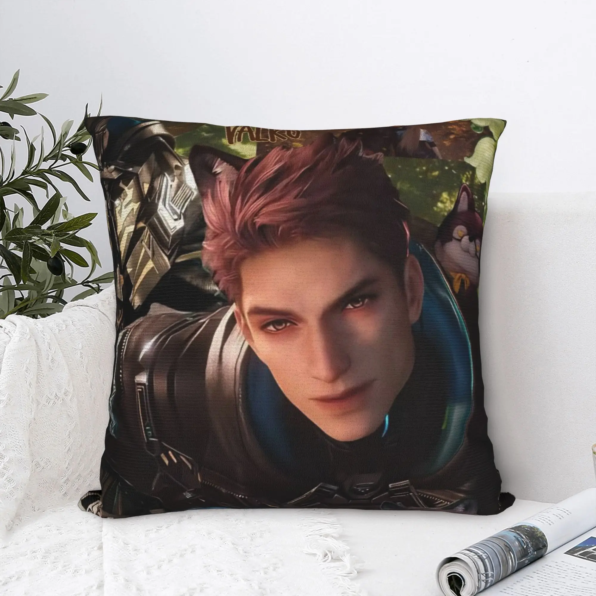 Valko Love and Deepspace Square Pillow Cases Wolf Anime Cushion Cover Custom Polyester Decor Pillowcover for Home 45x45cm