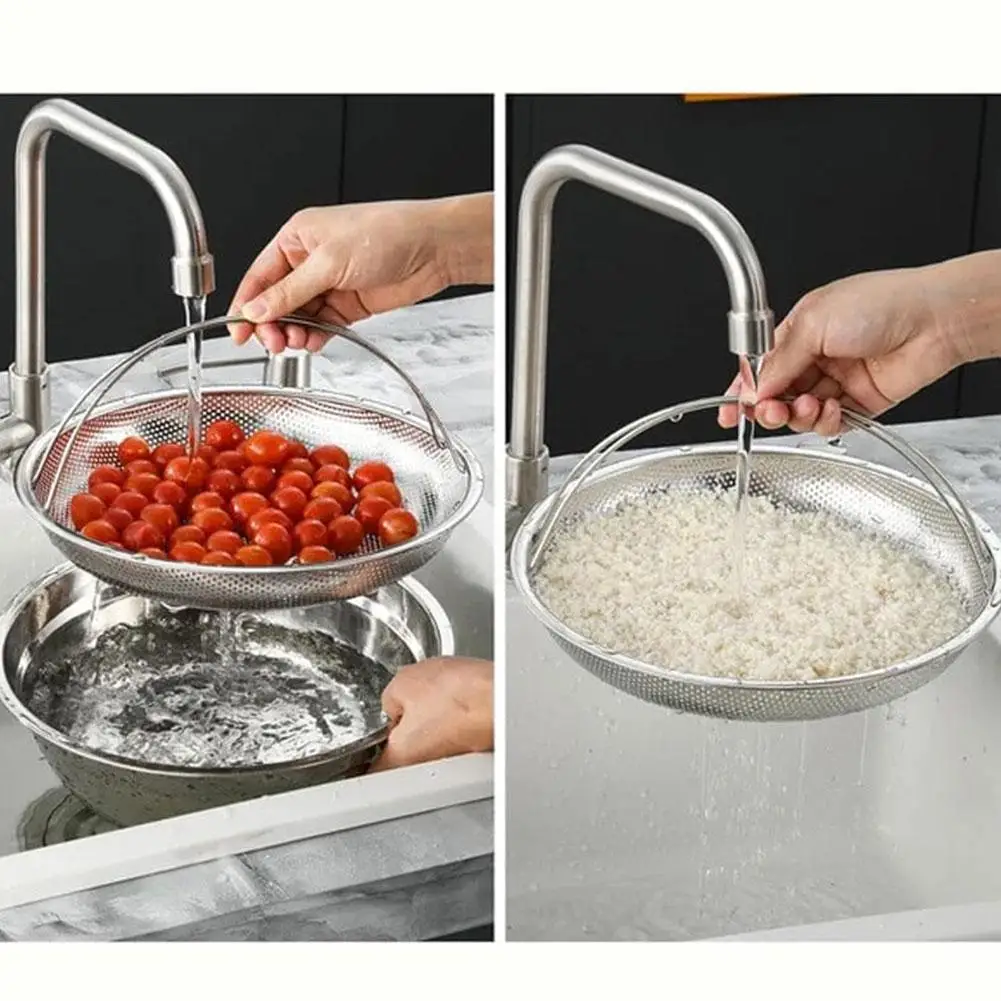 Multifunctional Metal Steamer Portable Steaming Grid Vegetable Washing Drainage Storage Tool Multi-purpose Household Appliances