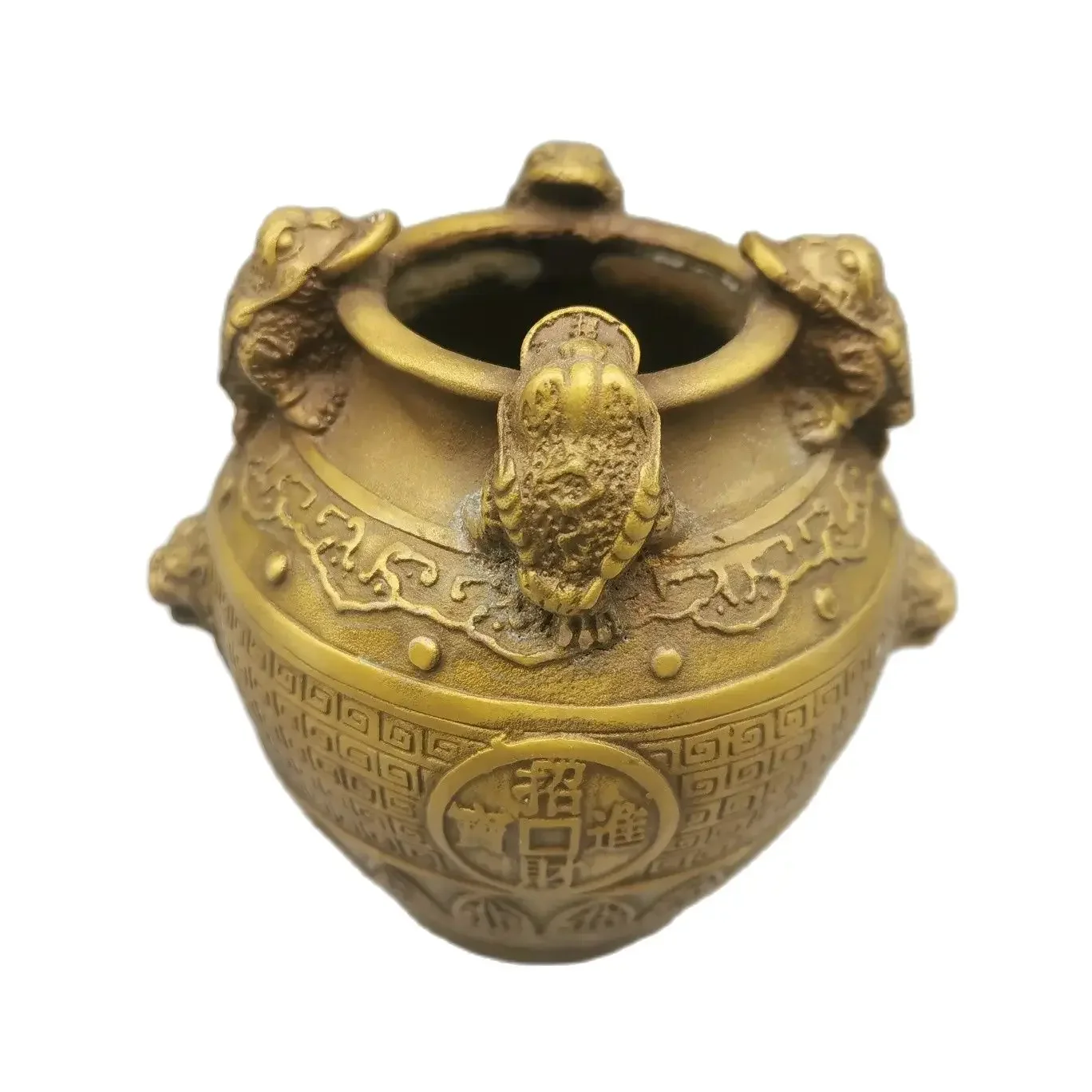 

Copper and gold toad treasure collection basin, entering the treasure square to bring wealth, home decoration ornaments and or