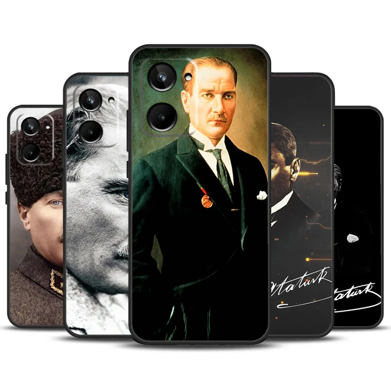 Mustafa Kemal Ataturk For Realme C53 C55 C35 C33 C30 C25s C21Y C11 C15 GT Neo5 GT3 GT5 9 10 11 12 Pro Plus Case