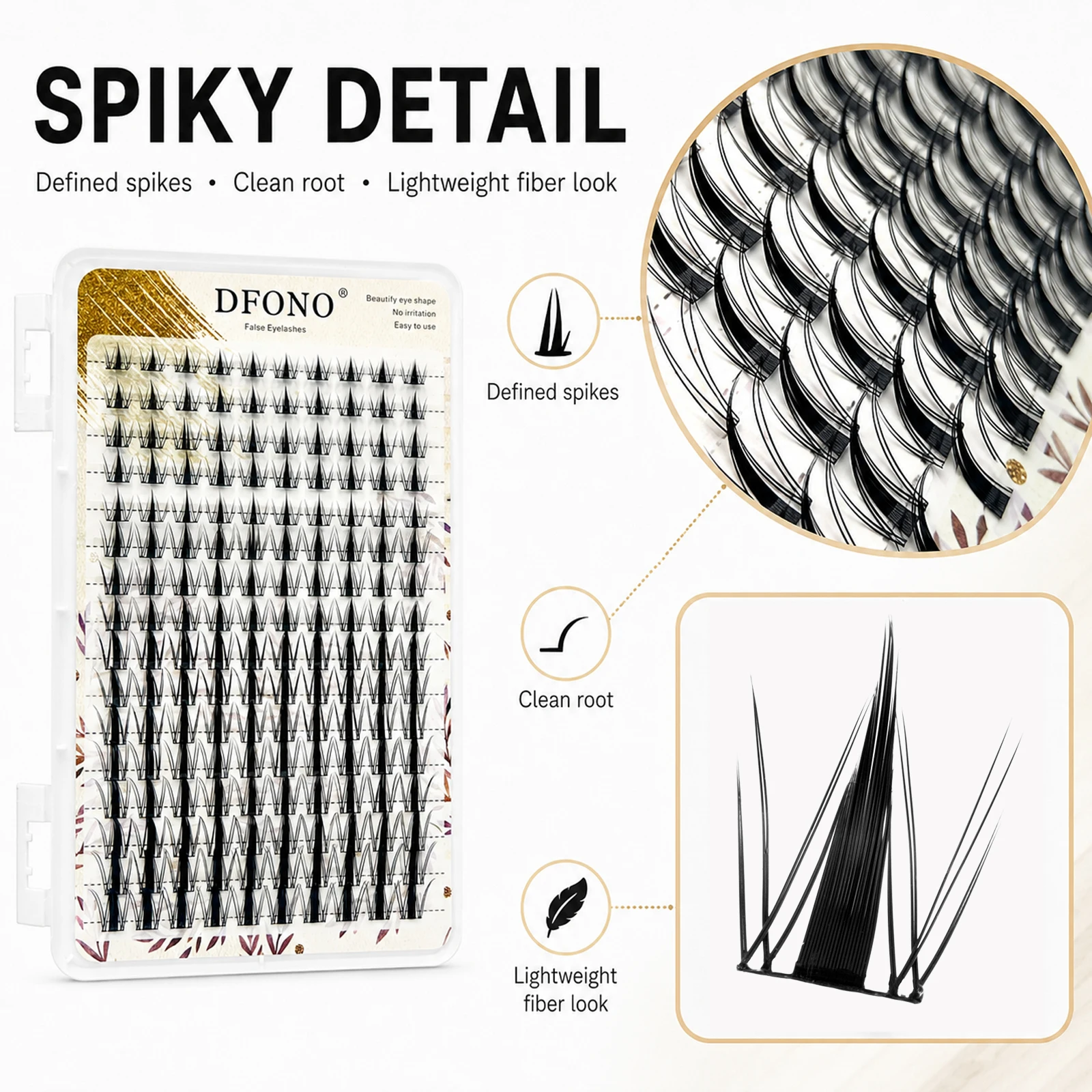 Spiky DIY Cluster Lashes Dual Panel Lash Book Wispy Manga Anime Einzelne Wimpernverlängerungen Natürliches Volumen Falsche Wimpern – Detail 3