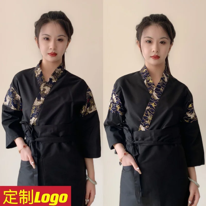 

Loose Japanese-Style Work Clothes Sushi Waiter Chef Bird-Burning Clothes Kimono Restaurant Jujiu House Work Clothes