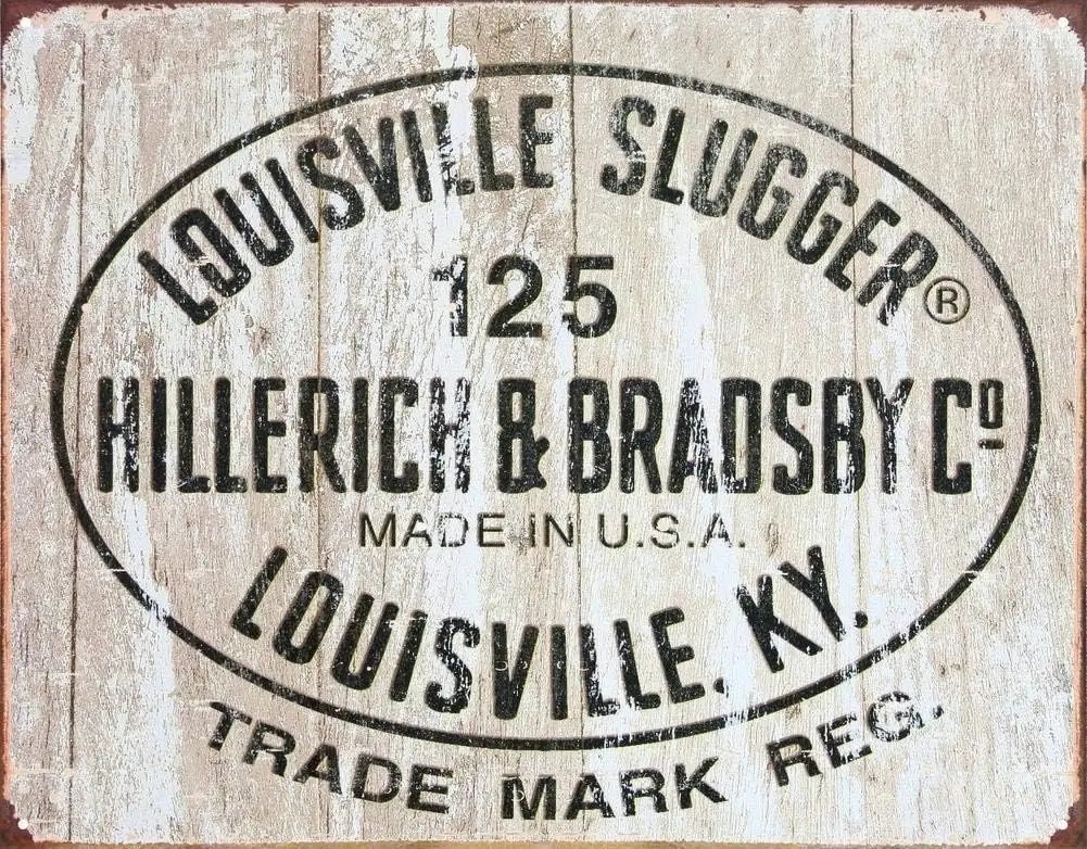 Letrero de Metal Rústico Vintage con Logotipo de Louisville Slugger 125, Decoración de Pared para el Hogar, Letrero de Metal de 8x12 Pulgadas, TinSignEUa25288