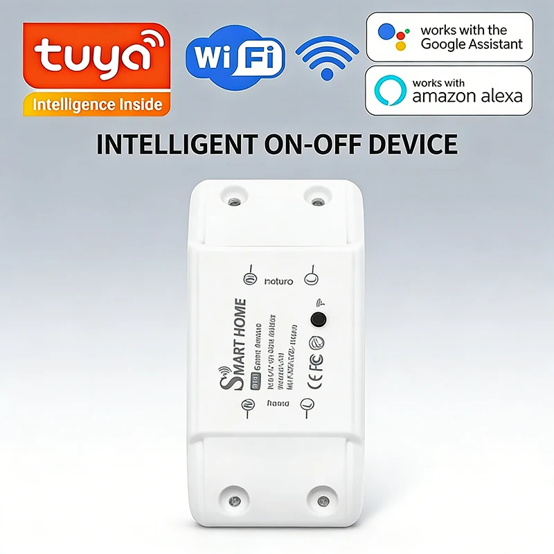 

Умный Wi-Fi выключатель Tuya с Bluetooth и беспроводным управлением через приложение, таймером для освещения и розеток, совместим с Smart Life, Alexa, Google Home