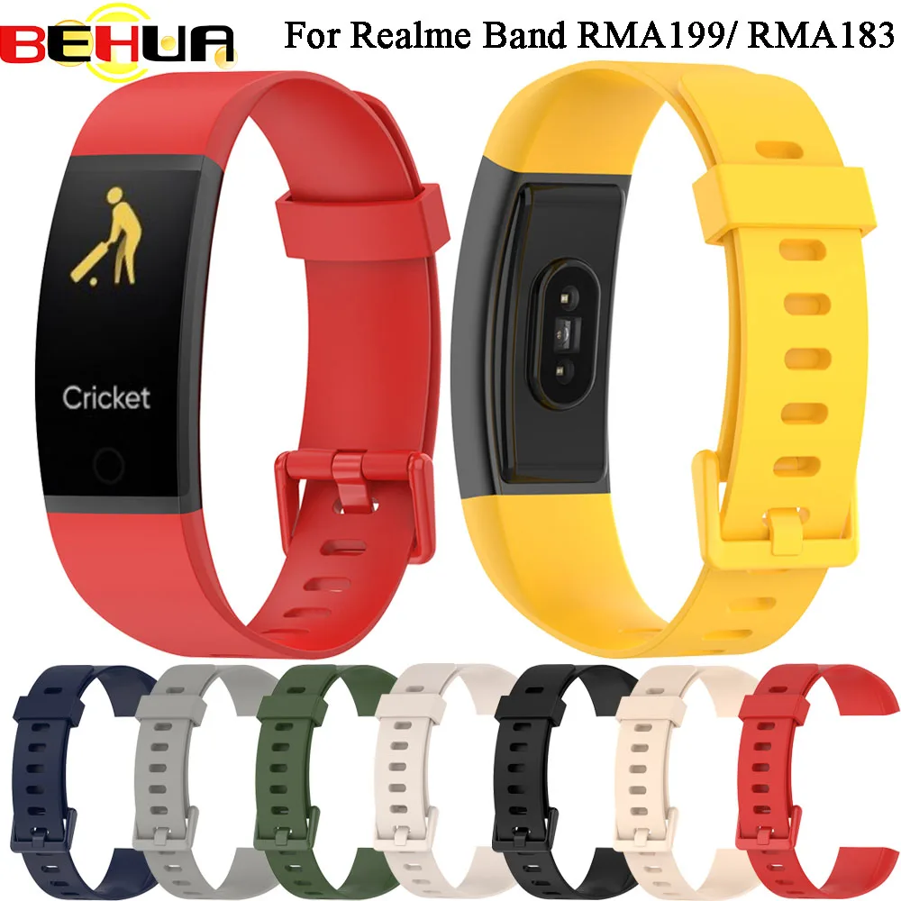 BEHUA سيليكون حزام الساعات ل Realme الفرقة سوار ذكي حزام رسمي استبدال حزام المعصم ل Realme الفرقة/RMA199 معصمه