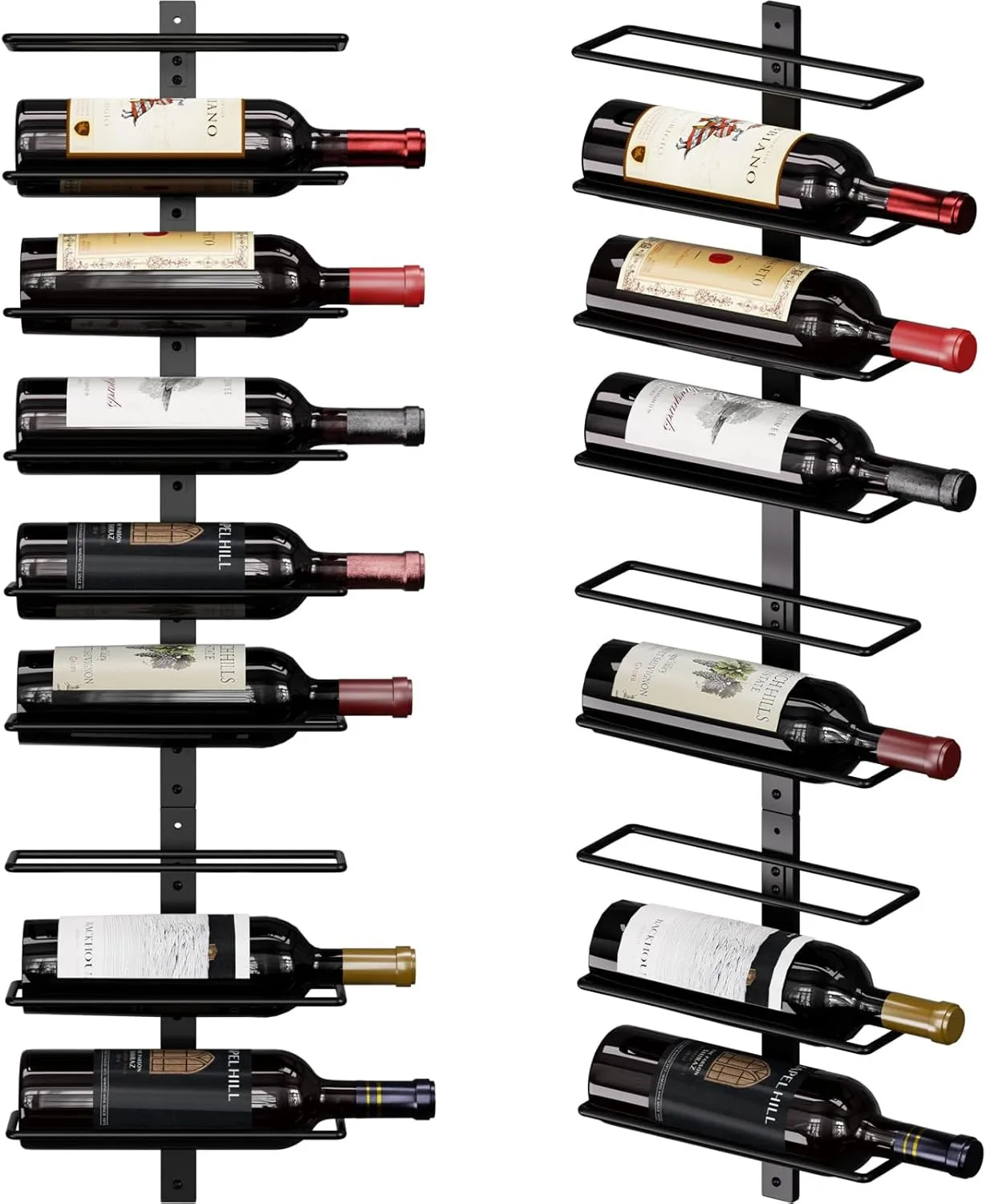 

Wall Mounted 18 Bottle Wine Rack - Heavy Duty Metal Wine Storage Display