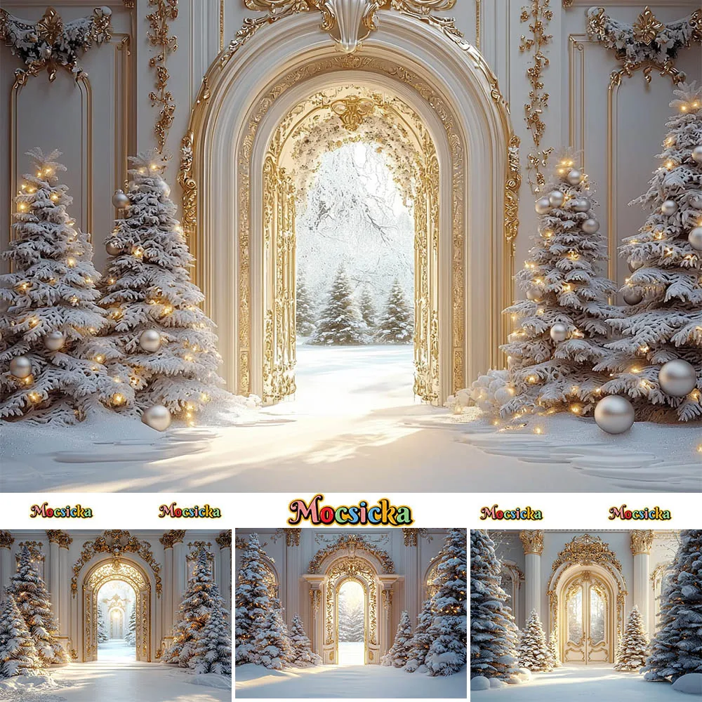 Mocsicka Photography Background Winter Christmas Window Decoration Children Holiday Portrait Photo Backdrops Studio Props Banner