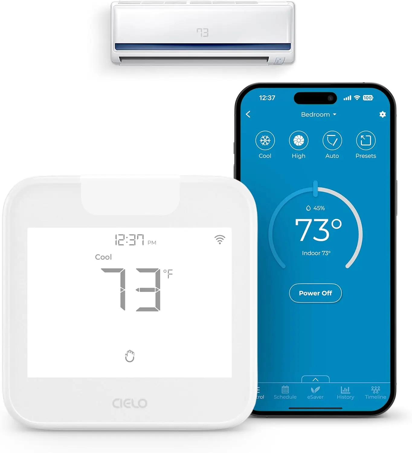 

Smart WiFi Thermostat for Mini-Split, Window, Portable AC/Heat Pump with AI Tech, Free App & Voice Control