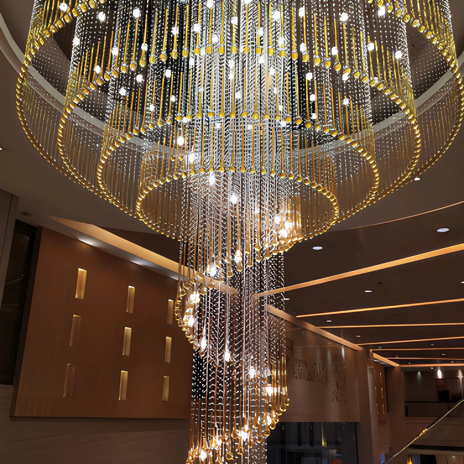 Modern Art Spiral Crystal Chandelier Hotel Lobby  Banquet Hall  Villa  Club  Project Custom High-end Lighting Chandelier