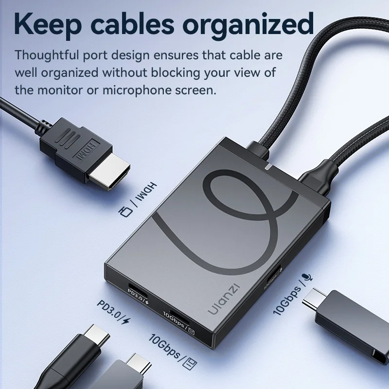 Ulanzi-HDMIメディアハブ,マルチポートアダプター,Type-C for iPhone 1/4,15, Android,USB-C "ネジ,h1,デュアル3.2,,4k