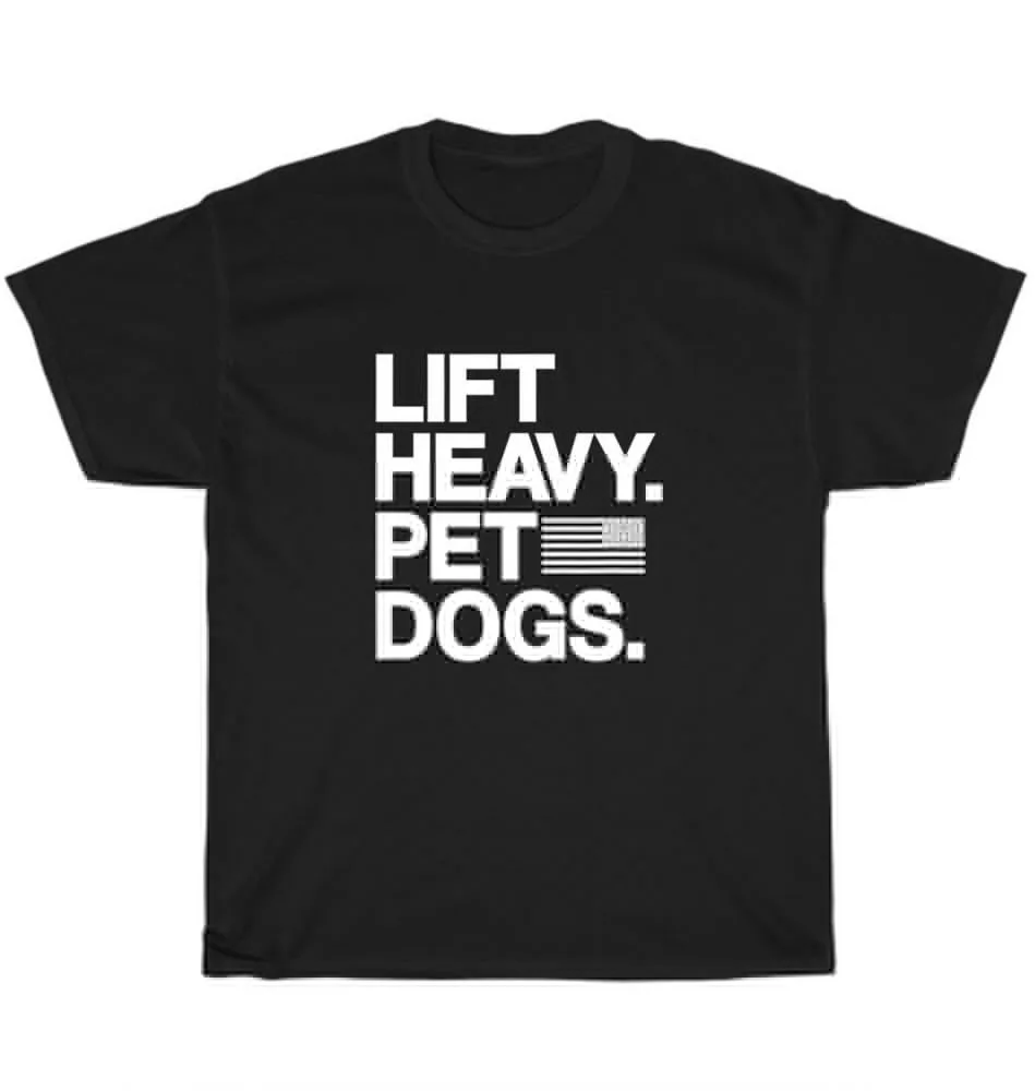 Lift Heavy Pet Dogs Gym Weightlifters American USA Flag T-Shirt Unisex Tee Gift