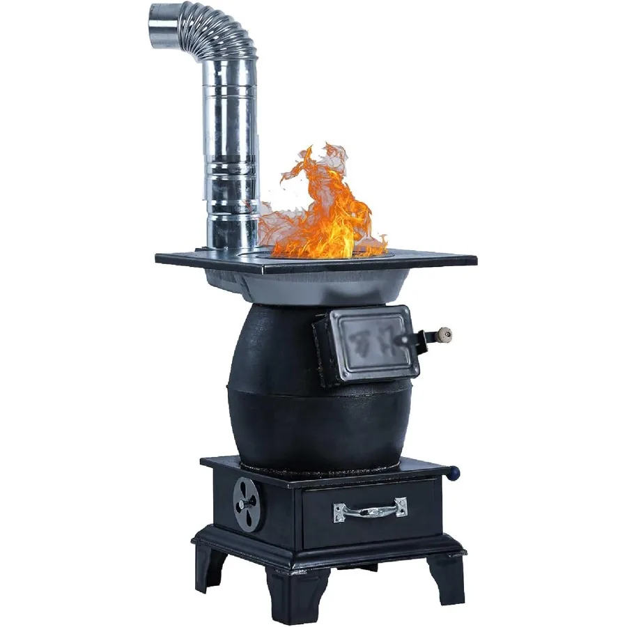 

Внутренняя дровяная нагревательная печь, утолщенный чугун, сельская нагревательная печь, бездымная плита, энергосбережение, идеально подходит для укрытия для палатки