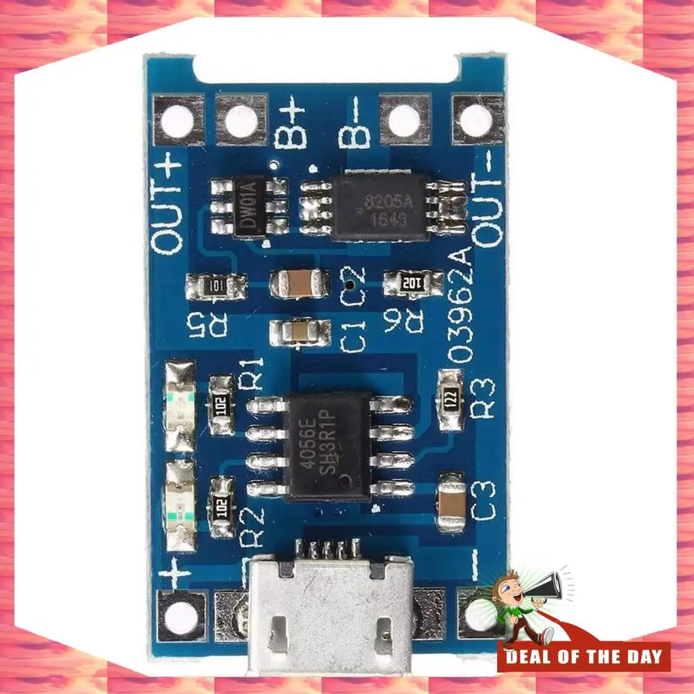 24-Hour Delivery 10Pcs 5V 1A 18650 Lithium Battery Charging Board TP4056 Lithium Battery Charging Board Micro-USB Charge Module