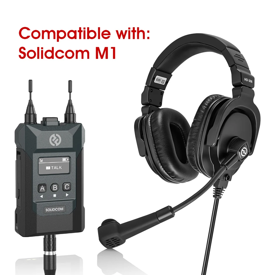 Hollyland  Solidcom M1 Wireless Intercom System Headset 8pin Dynamic Double-Sided Headset for Syscom 1000T