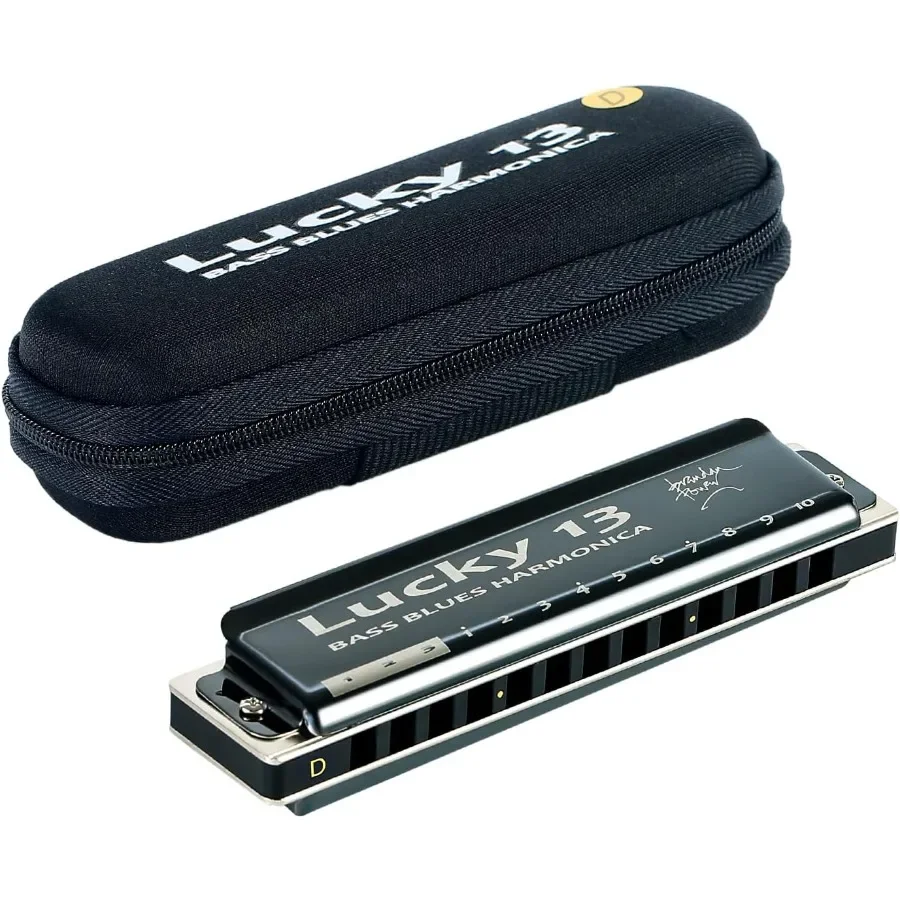 East top Lucky 13 Bass Plus Blues Harmonica 13 فتحة Diatonic Harp Mouth Organ Professional Richter Harmonica in D Key Ideal fo #2