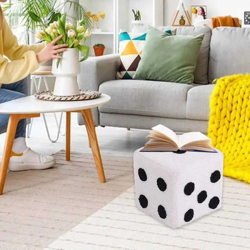 

Dice Stool Cube Small Stool Entrance Removable And Washable Soft Square Stool 7.87x7.87x7.87Inch For Comfortable Shoe Changing