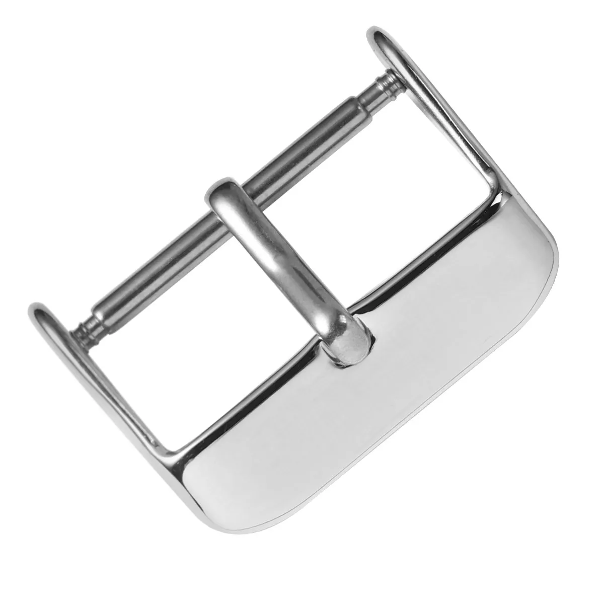 Watch Band Buckle Clasp 5 Pack Stainless Steel 18mm Silver Replacement for Silicone Electronic Watch Straps