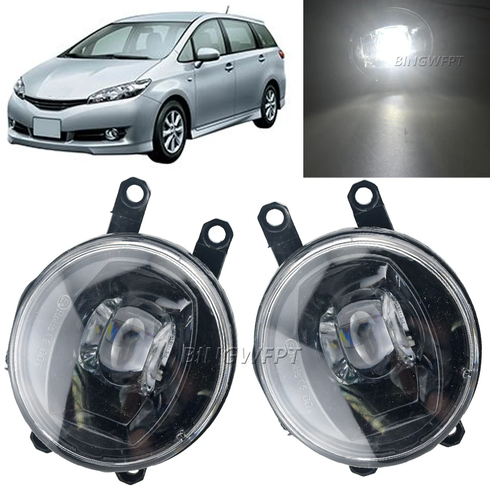 BINGWFPT Car Front Bumper Fog Daytime Running Lamp DRL 12V For Toyota Wish 2009 - 2019 LED Fog Light Assembly