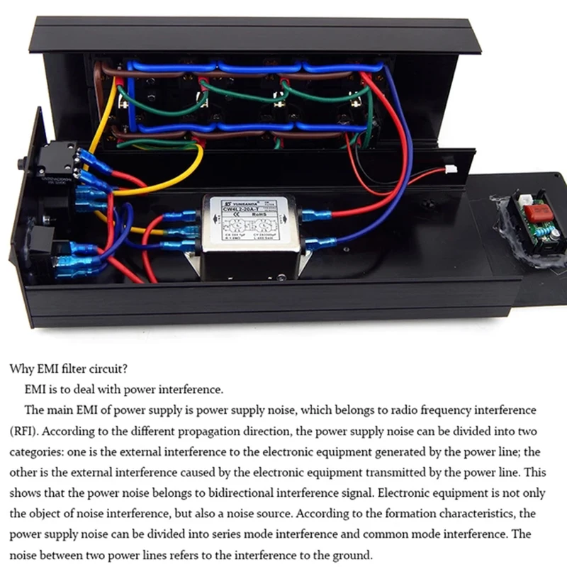 Pantalla LED de 3000W y 15A, amplificador de filtro de potencia de CA de ruido de Audio de aluminio, purificador de acondicionador de energía para PC, protección contra sobretensiones, salidas de la UE