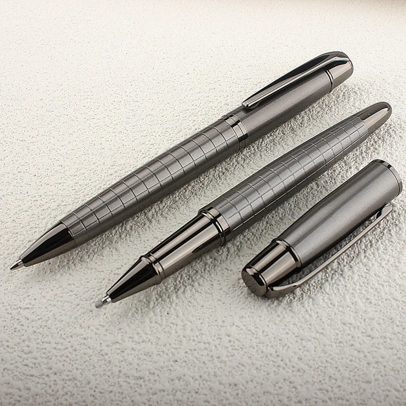 

Luxury Metal Grid Classic Luxury Rollerball Pens Stainless Steel Roller Ball Pen for Men Women School Office Executive Business