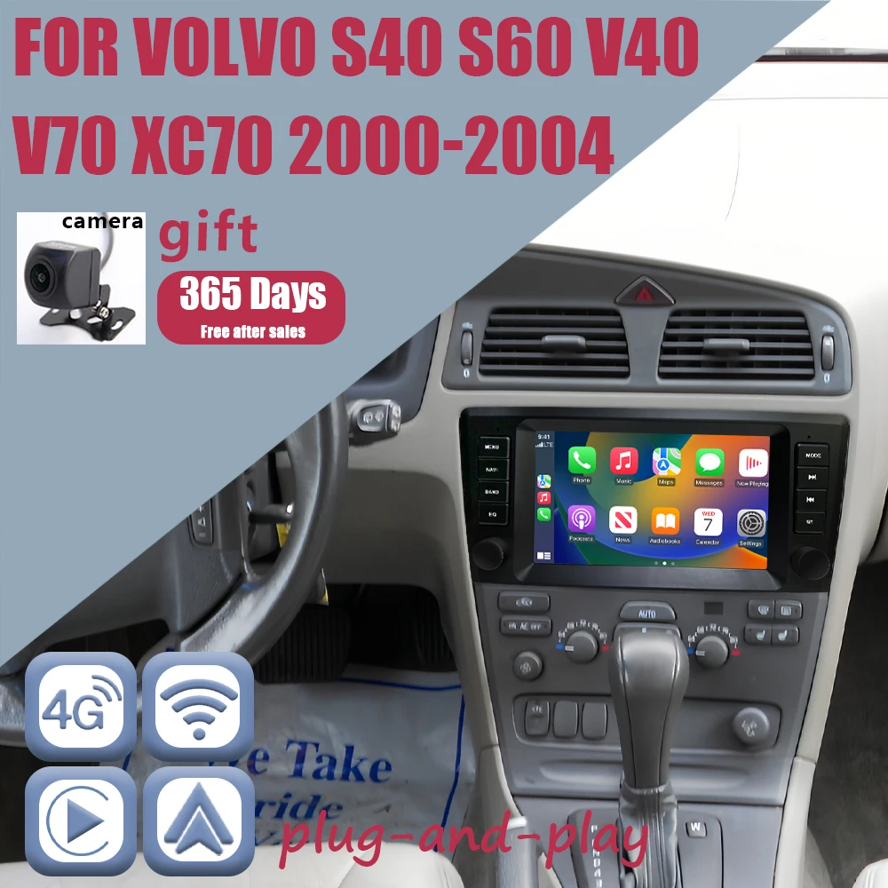 

Автомобильный радиоприемник CHSTEK 12 + 256G Android 13 для Volvo S60 S40 V40 V70 XC70 XC90 2000-2004 Carplay Qualcomm навигационный плеер WIFI GPS