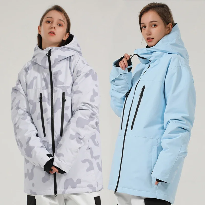 

2024 Mountain Hooded Woman Ski Coats Winter Sport Men Snow Jacket Outdoor Warm Man Snowboard Outerwear Windproof FemaleTracksuit