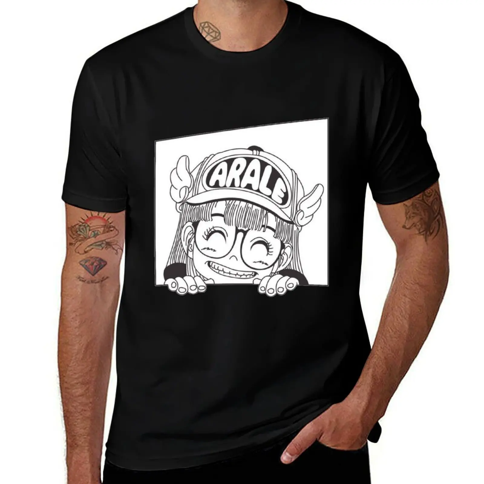 Arale is love T-Shirt Simple Line Art Print Tee T-Shirt