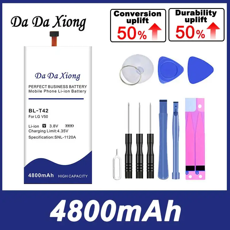 DaDaXiong  New 4800mAh BL-T42 Bateria for LG V50 ThinQ 5G LM-V500 V500N V500EM v500xm Batteries + free gfit