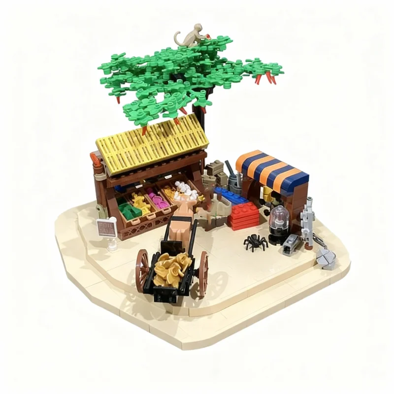 545pcs MOC A Bountiful Brick Bazaar Castle Model Building Blocks Christmas Gift Construction Toy 3D Assemble Education Creative