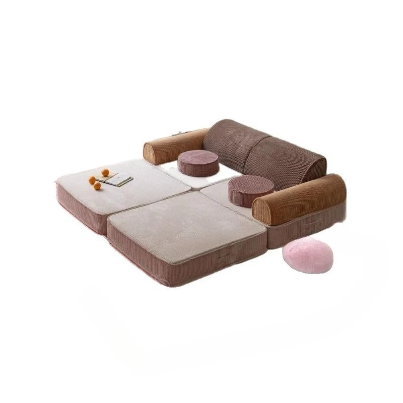 Cream wind sofa bed, removable and washable, multi-module, living room and bedroom combination, folding sofa bed