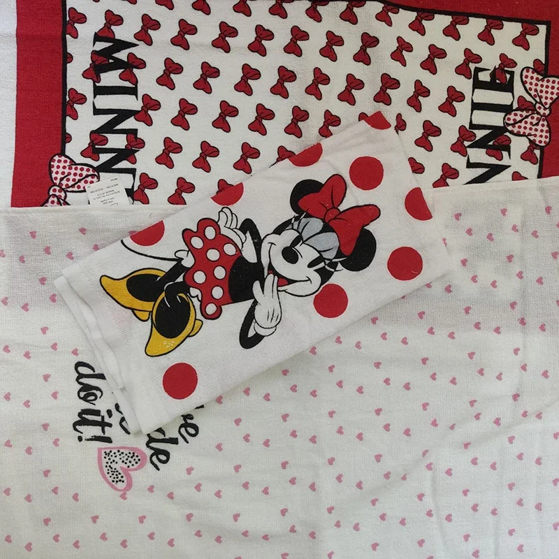 Toalla de mano de algodón con estampado de dibujos animados de Disney Stitch, toalla de mano de Mickey, almohada facial de gran tamaño, toallas de