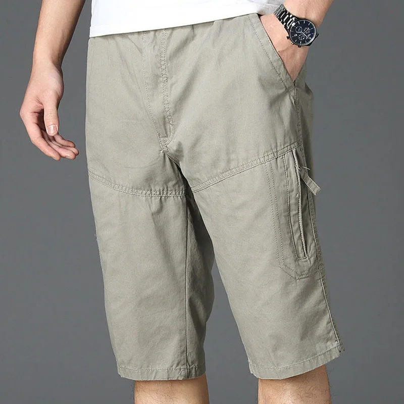 Men's Loose Overalls, Oversized Dad's Outerwear, Summer Casual Pants, Five Piece Pants, Men's Shorts