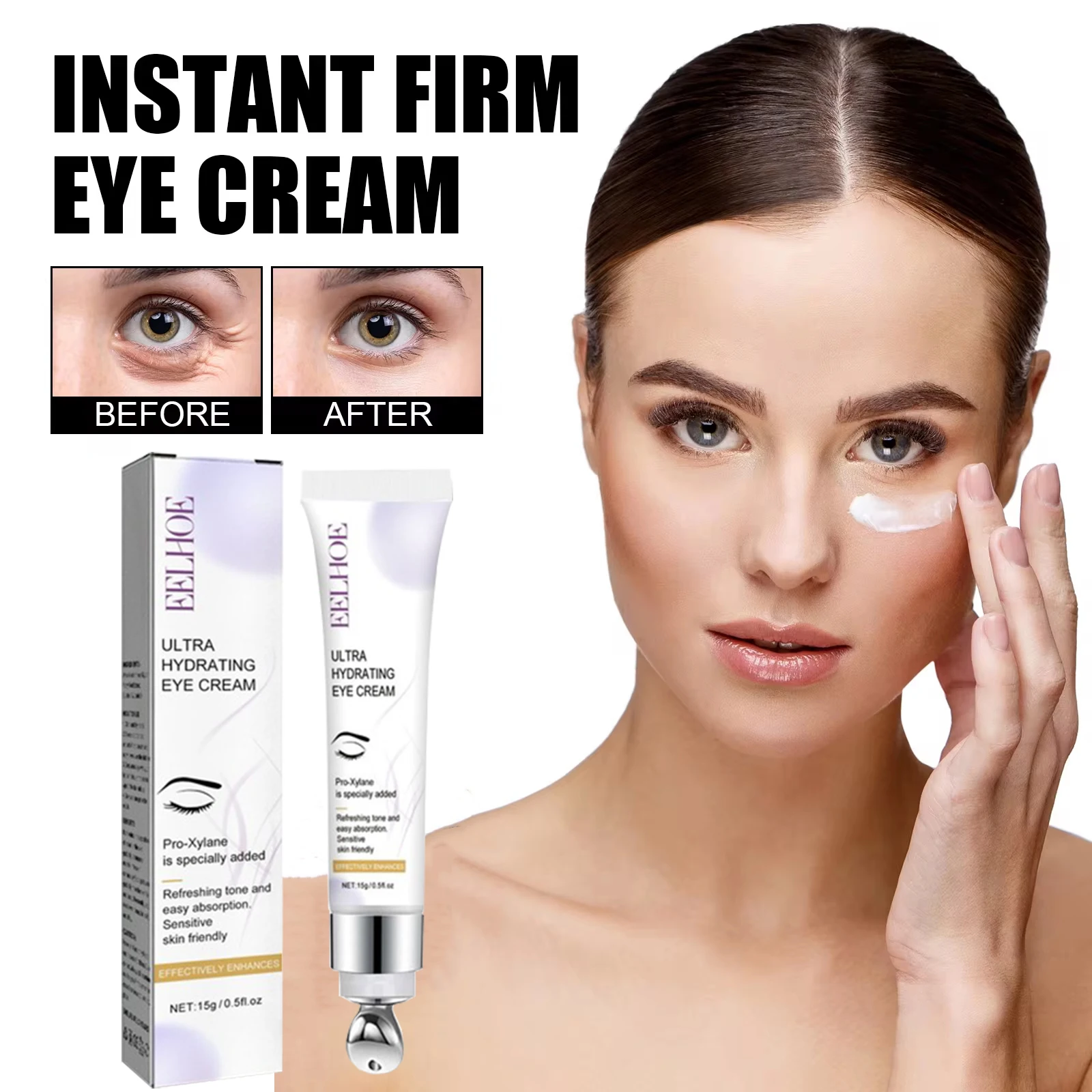 

Eyes Care Peptide Nourish Eye Cream Removal Fade Fine Lines Anti-aging Moisturizing Lift Collagen Boost Roller Massage Eye Serum