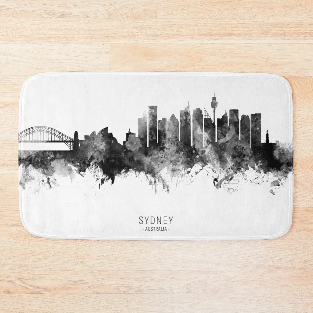 Sydney Australia Skyline Bath Mat Modern Bathroom Accessories Bathroom Deco Bathroom Use Rug Mat
