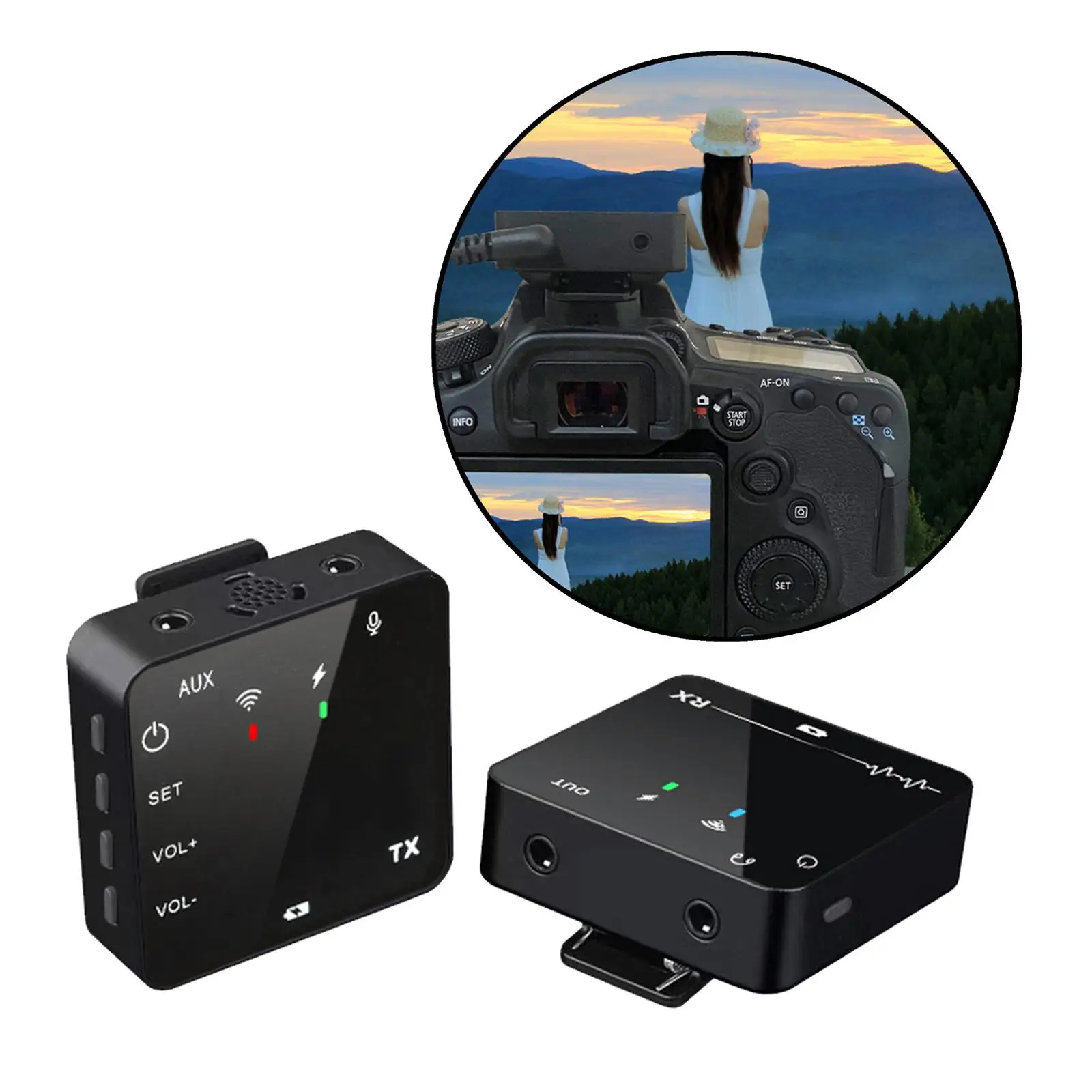 Wireless Lavalier Microphone 50M Range Wireless Lapel Mic for Phones Camera