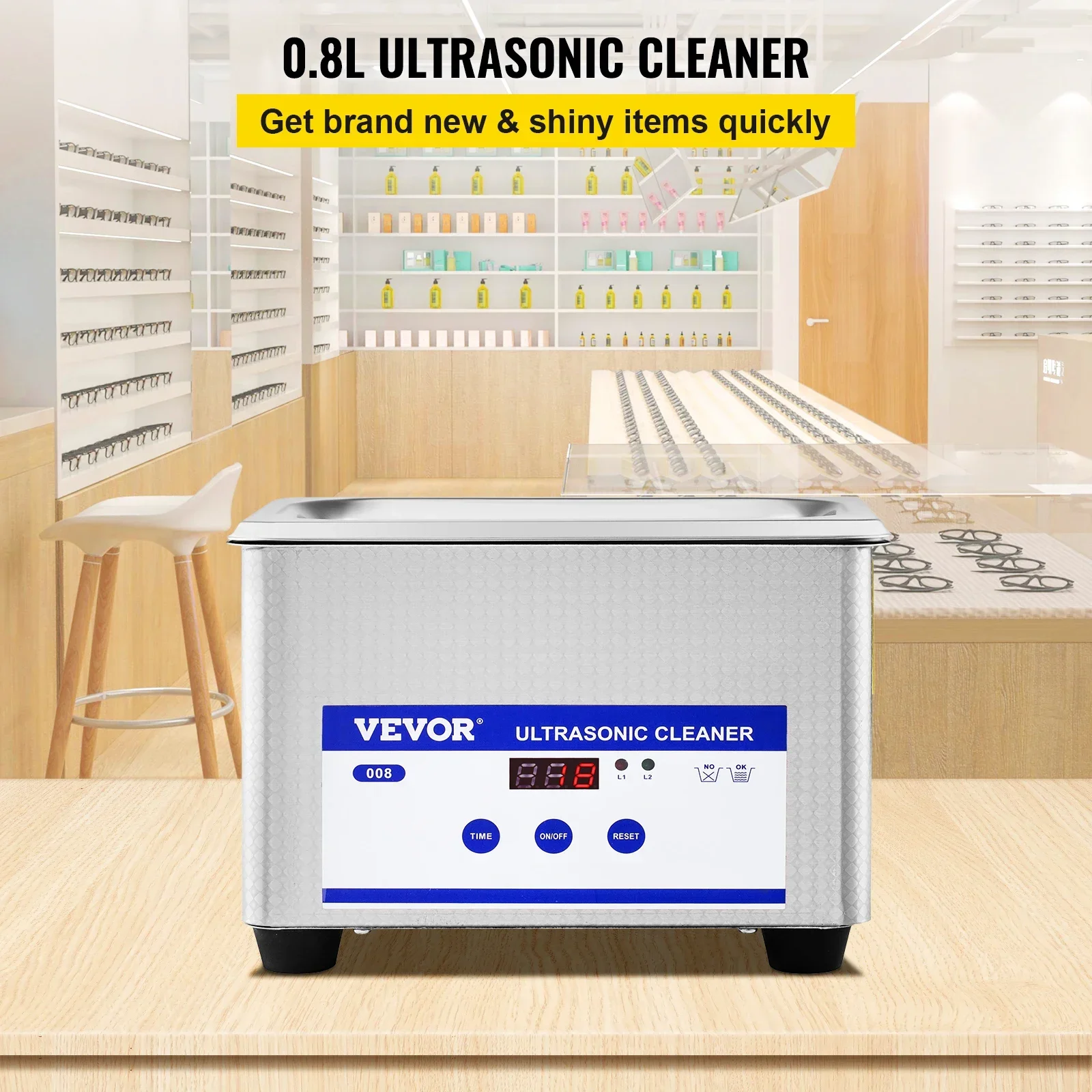 VEVOR 0.8L 2L 3L 6L 15L Ultrasonic Cleaner Lave-Dishes Portable Washing Machine Diswasher Ultrasound Home Appliances