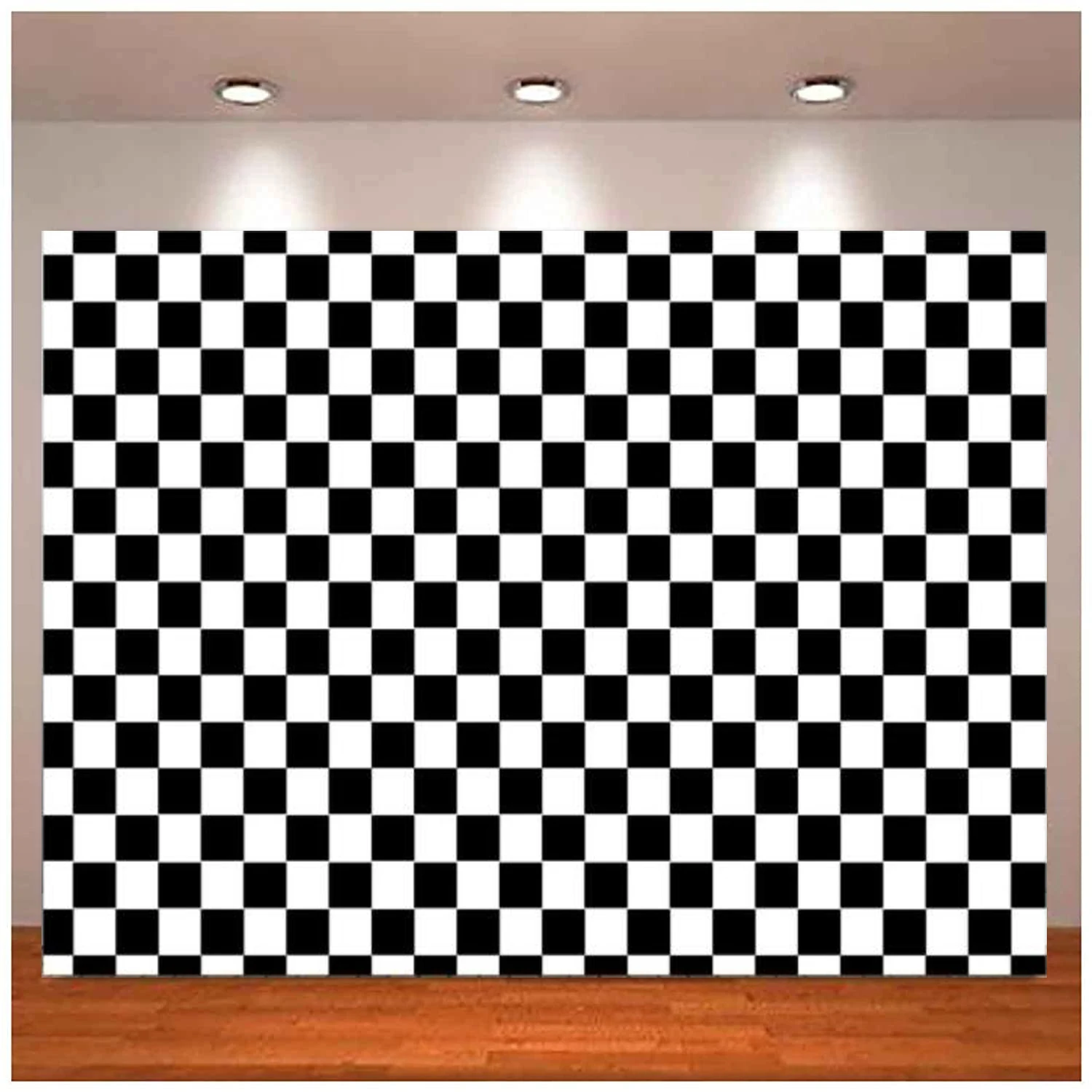 Cosplay Party Banner Checkered Flag Photography Backdrop White And Black Racing Checker Texture Grid Birthday Background Decor