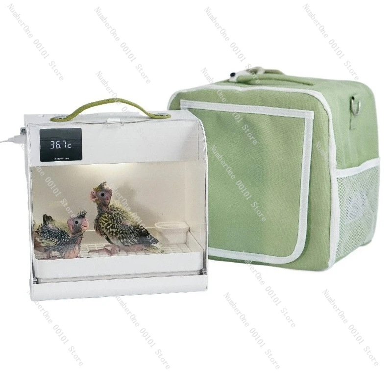 

Portable Parrot Brooder Incubator Constant Temperature Carrying Box Mobile Forest Guardian Travel Cage for Baby Birds Cockatiel