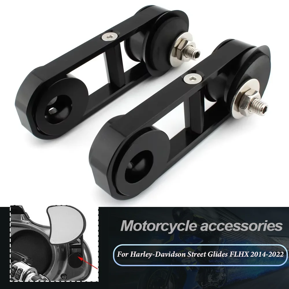 Motorcycle Black CNC Adjustable Drop Mirror Relocator Mount Kits For Harley Touring CVO Street Glide Special FLHX 2006-2013